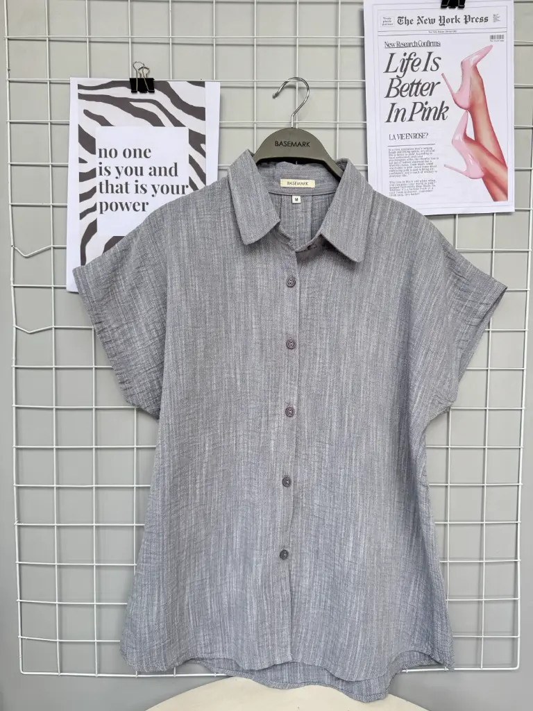 3.31232 HB SS25-273 LINEN KIMONO SHIRT (GREY, S)