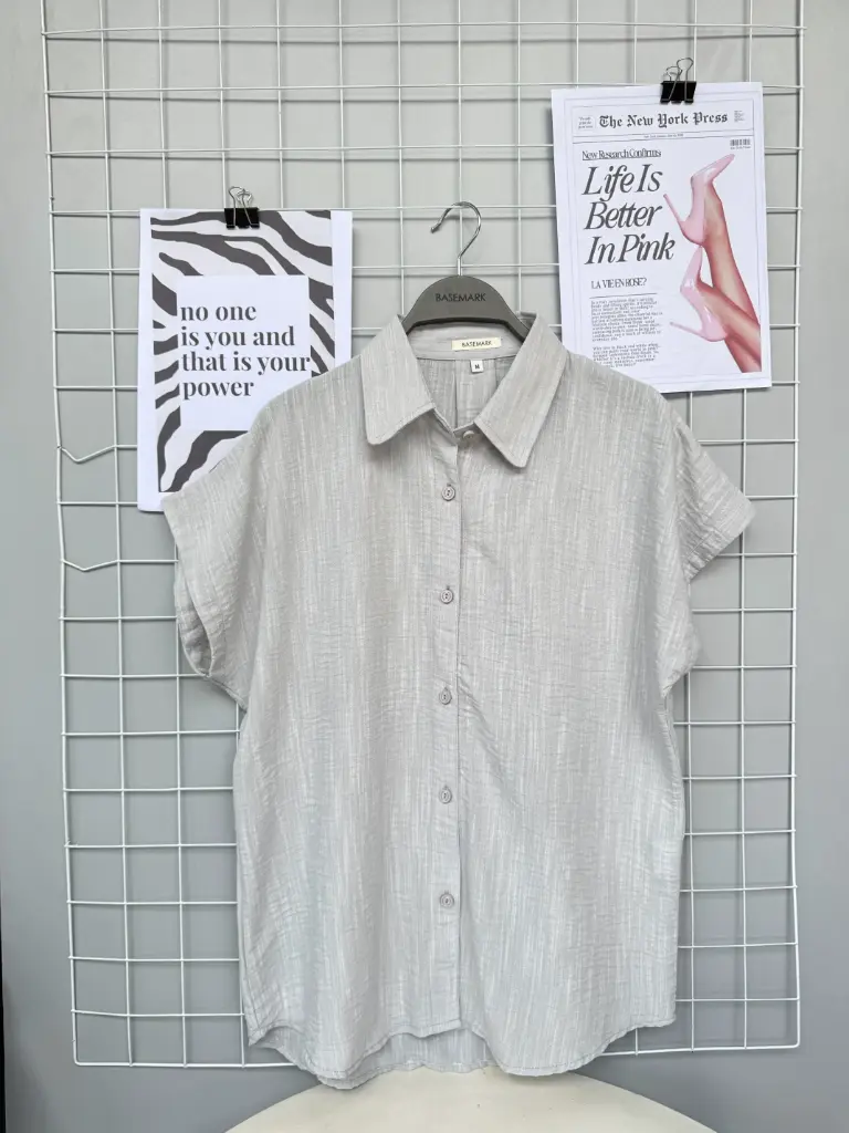 HB SS25-273 LINEN KIMONO SHIRT