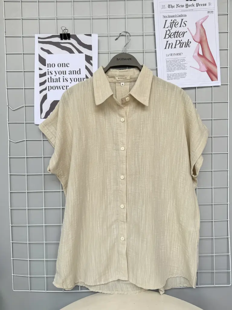 HB SS25-273 LINEN KIMONO SHIRT