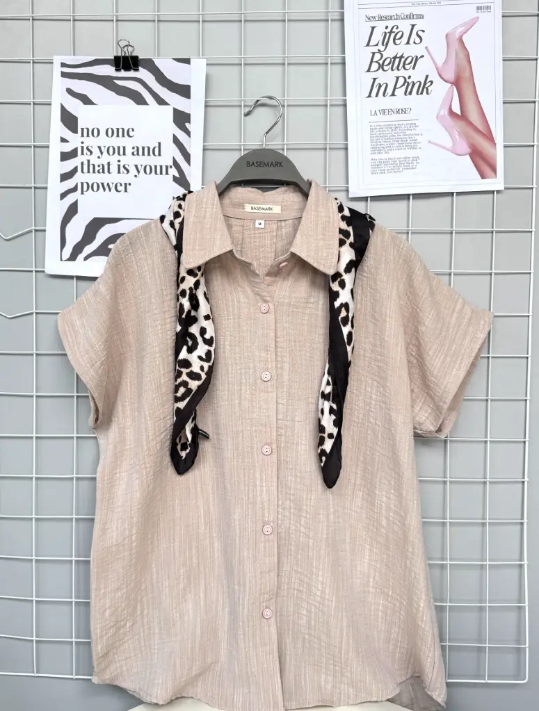HB SS25-273 LINEN KIMONO SHIRT