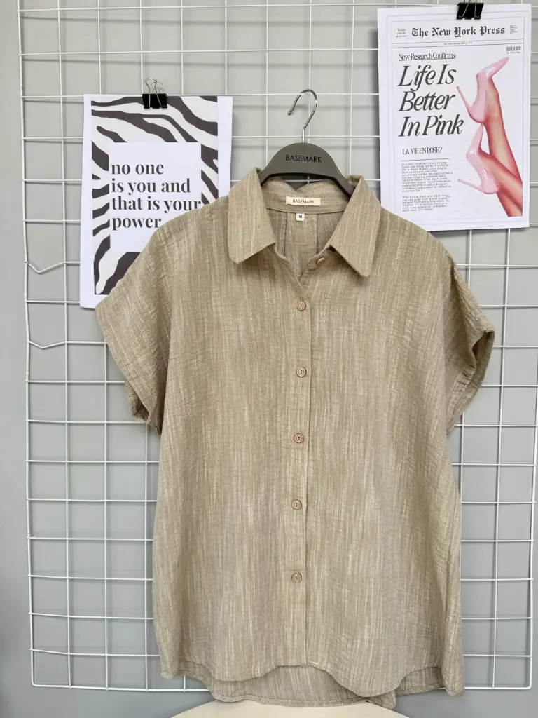 HB SS25-273 LINEN KIMONO SHIRT
