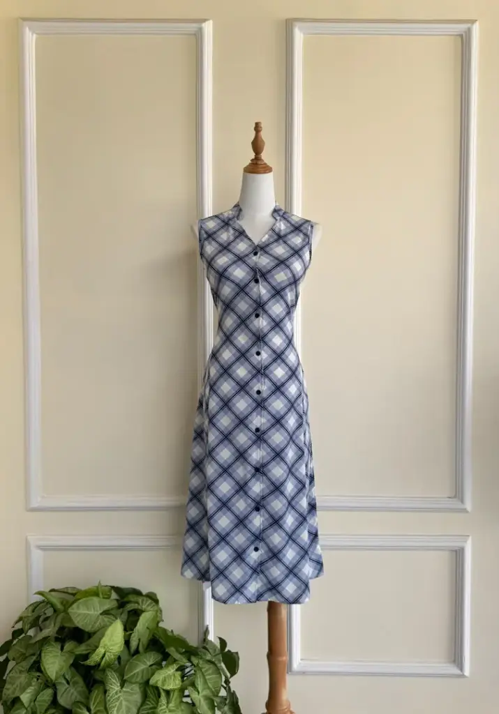3.31273 HB SS25-303 CHECKERED DRESS (BLUE, M)