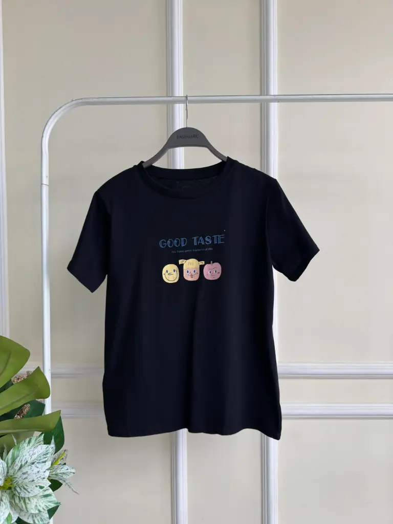 3.31924 3312 CROP T-SHIRT (BLACK)