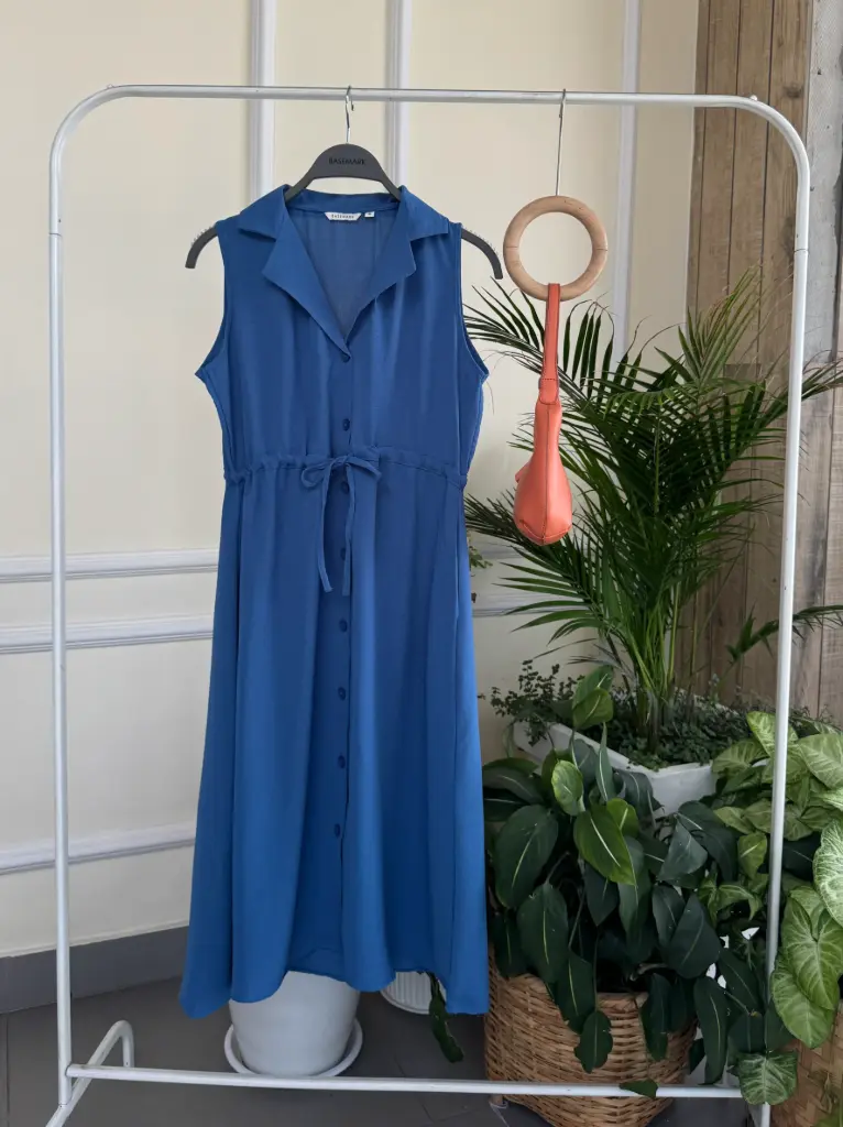 3.32740 HB SS25-261 SOLID BLAZER DRESS (BLUE, S)