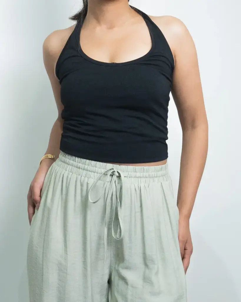 3.32862 HB SS25-350 HALTER CAMI (BLACK, S)