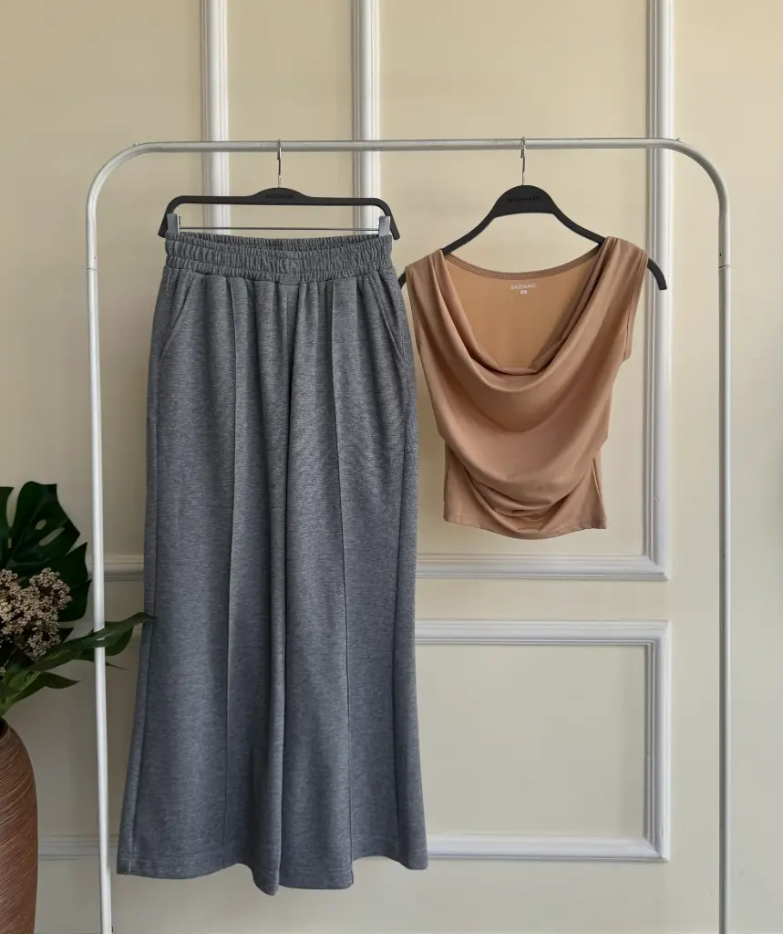 BMKS SS25-33 SOLID WIDE LEG TROUSER