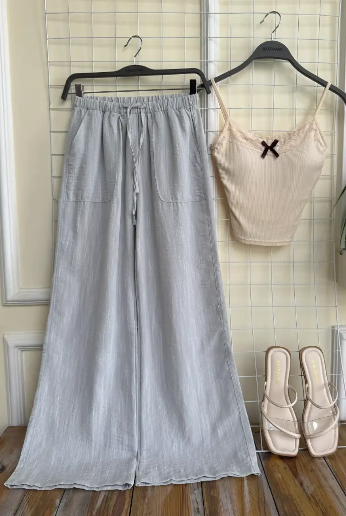 3.33564 HB SS25-337 LINEN PALAJJO (GREY, S)