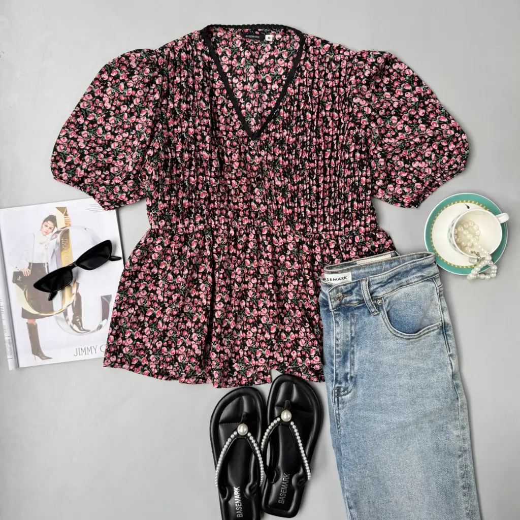 HB SS25-280 KESHA FLORAL TOP