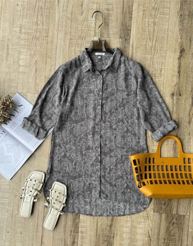 HB SS25-335 LONG CHIFFON SHIRT