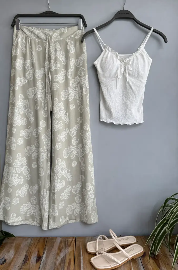 BMO SS25-71 PRINTED LINEN FLARE PALAJJO