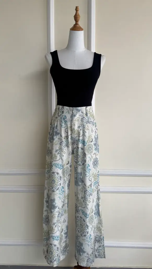 3.35714 BMO SS25-75 BOHEMIAN WIDE LEG PANT (BLUE, S)