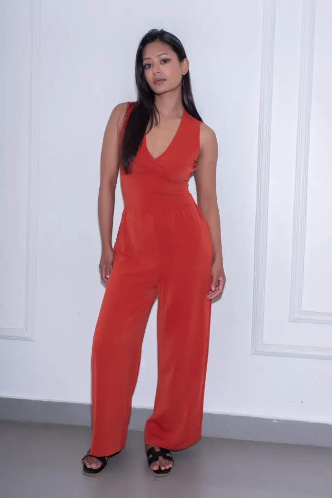 HB SS25-366 SOLID WIDE LEG JUMPSUIT