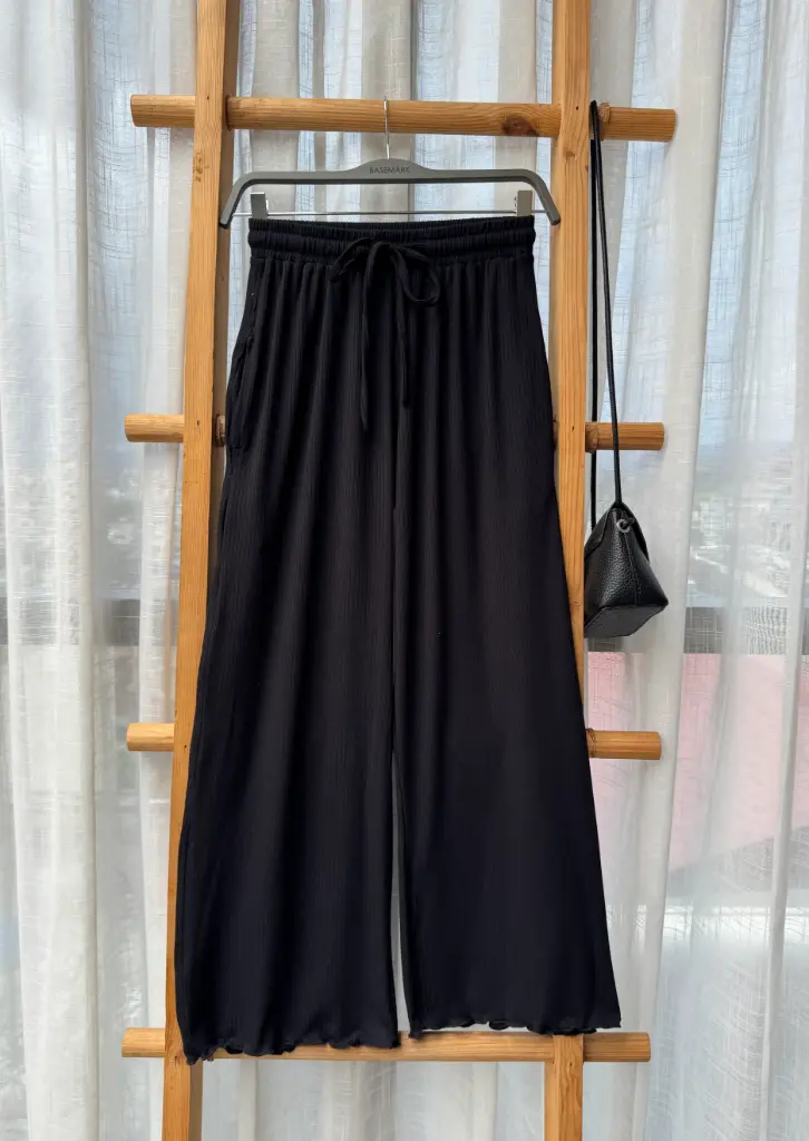 3.37748 HB SS25-325 RIBBED PALAJJO (BLACK, S)