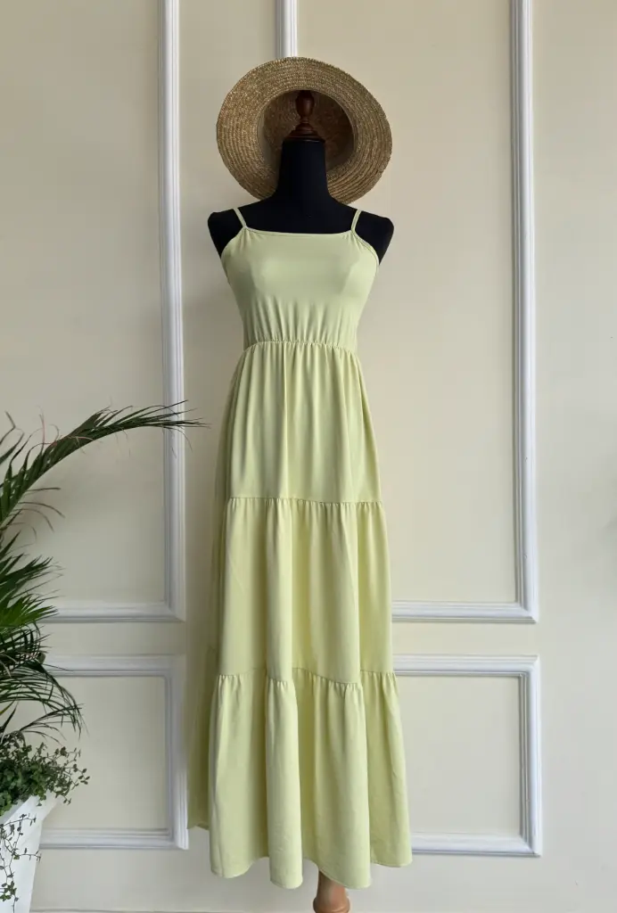 HB SS25-349 SOLID MAXI DRESS