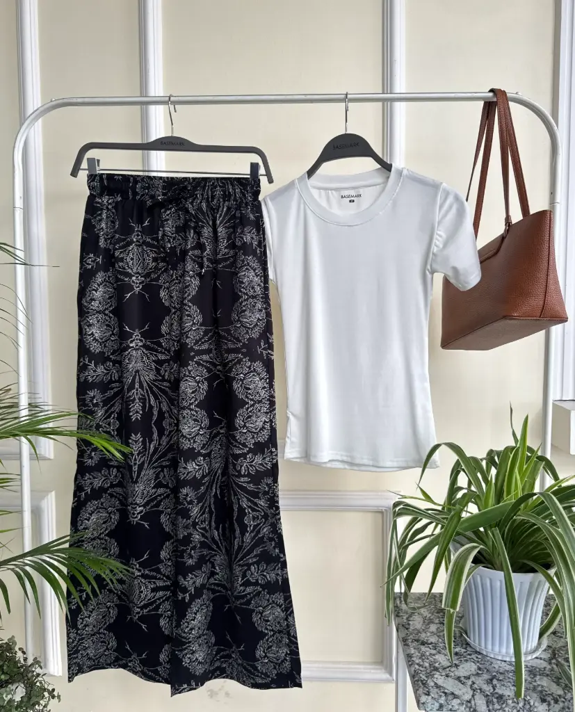 3.38026 HB SS25-361 PRINTED WIDE LEG PALAJJO (BLACK, S)