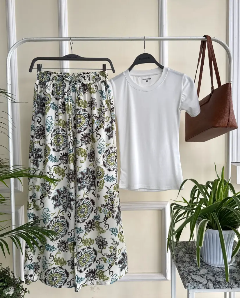 HB SS25-361 PRINTED WIDE LEG PALAJJO