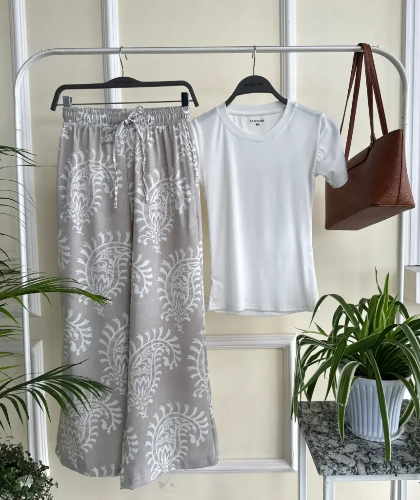 HB SS25-361 PRINTED WIDE LEG PALAJJO