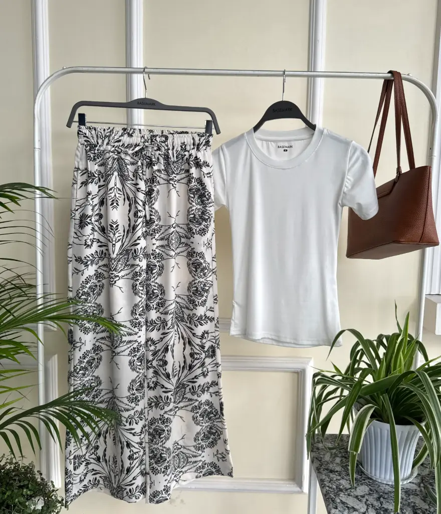 HB SS25-361 PRINTED WIDE LEG PALAJJO