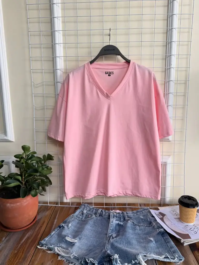 HB SS25-355 V NECK KIMONO TEE