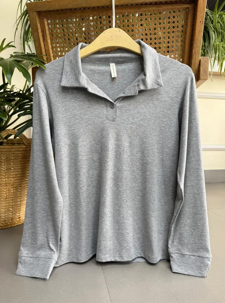 HB SS25-382 POLO NECK SWEATSHIRT