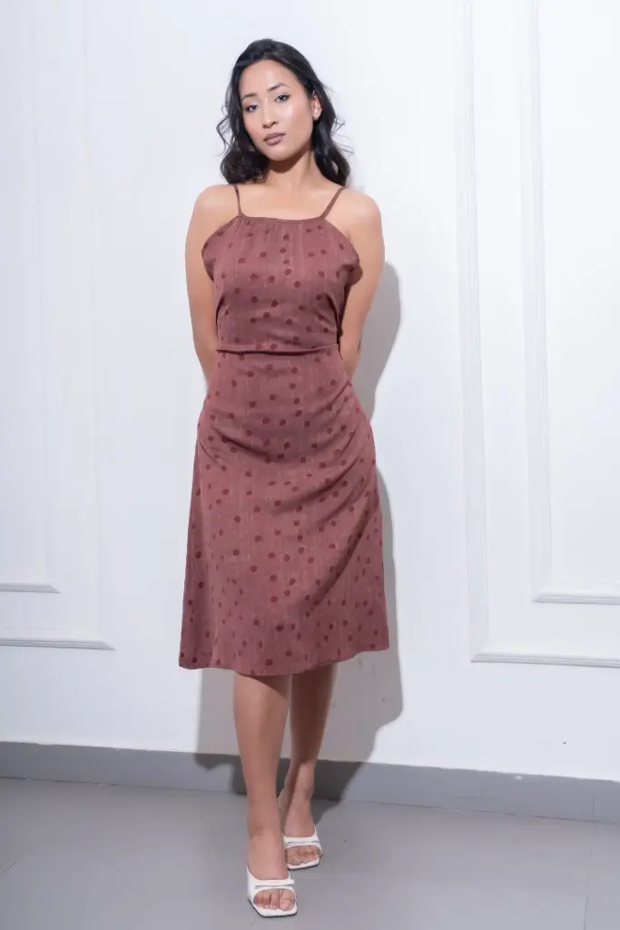 HB SS25-420 POLKA MIDI DRESS