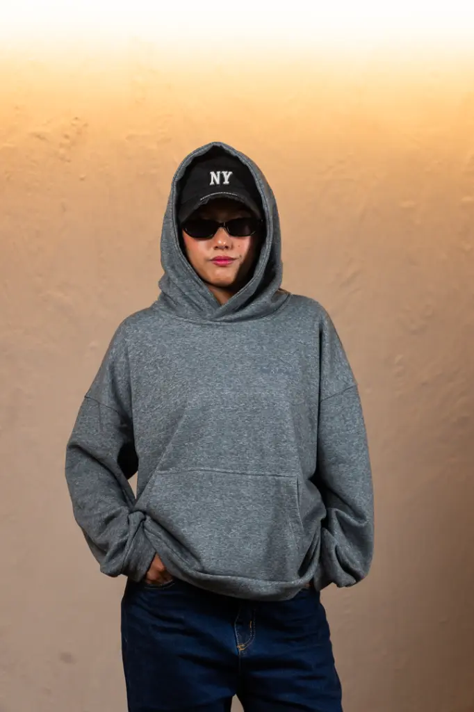 3.39358 BMKS AW25-03 EMBROIDERY HOODIE (GREY, S)