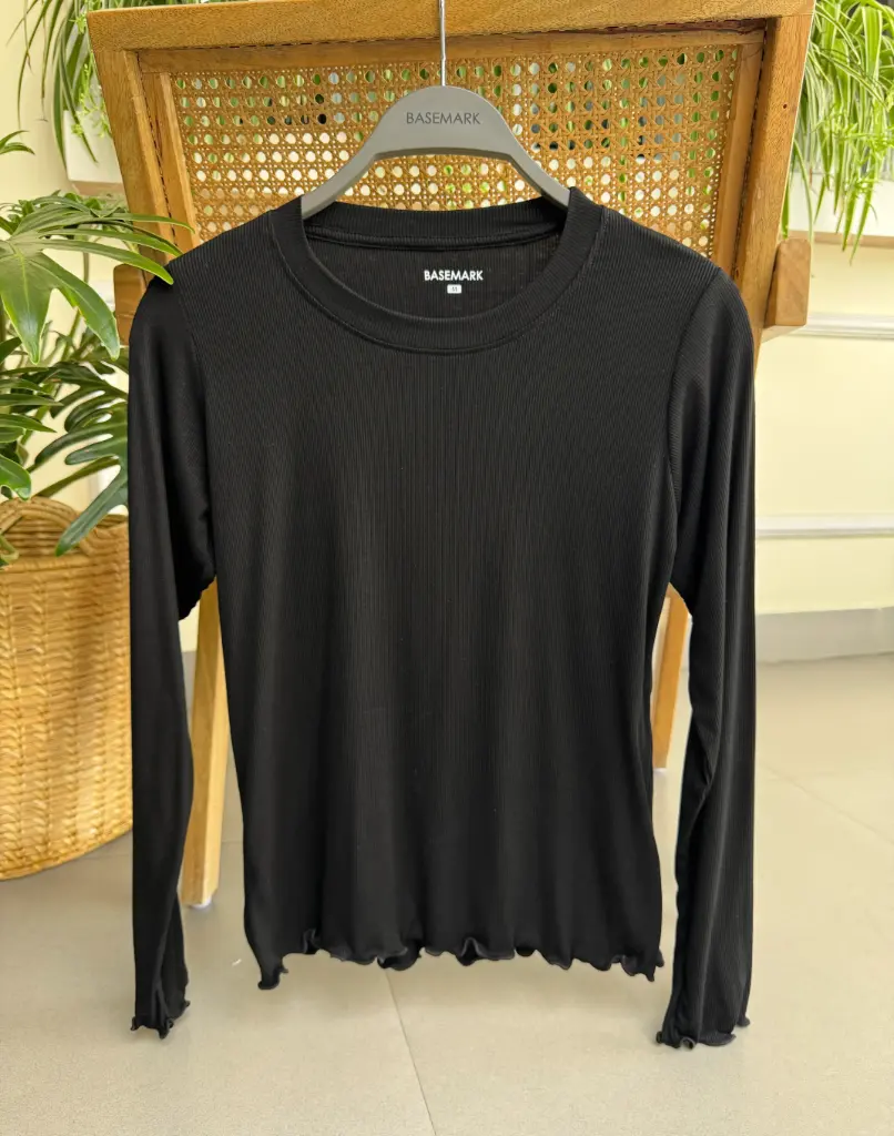 3.40262 HB SS25-389 FULL SLEEVE PICO TEE (BLACK, S)