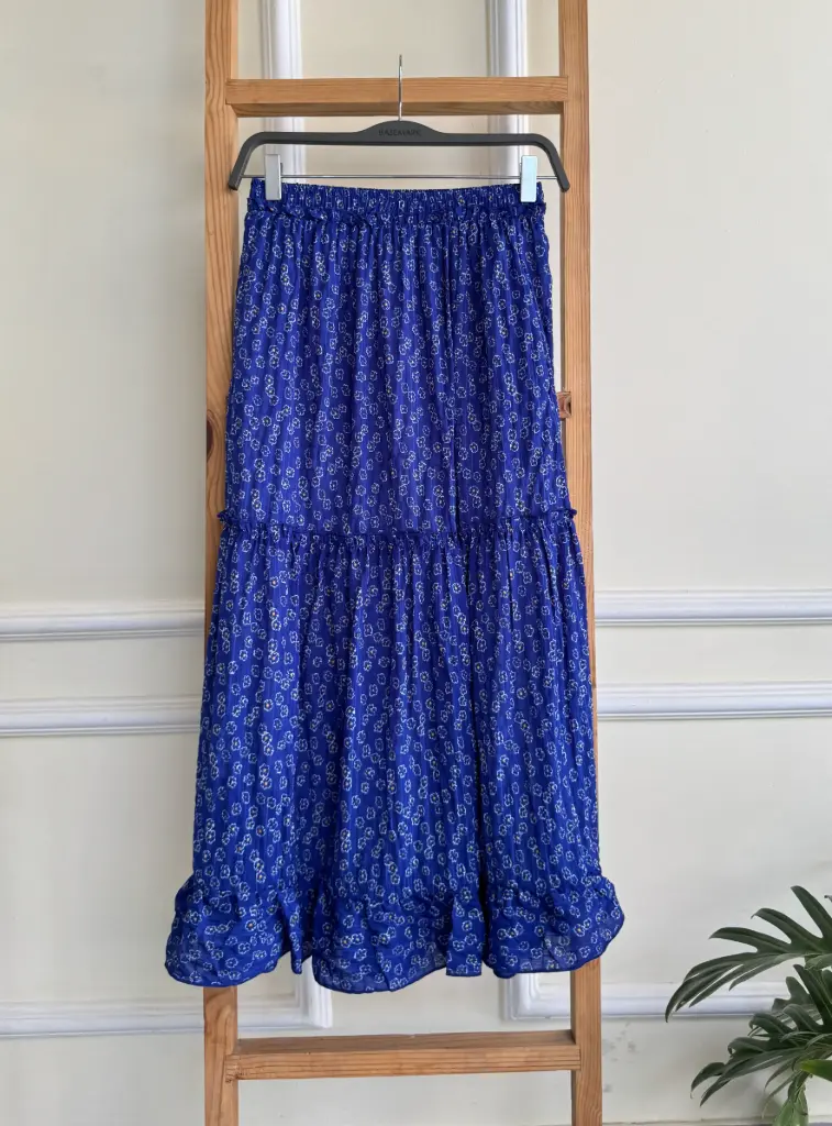 3.40869 HB SS25-424 RUFFLE DOR SKIRT (BLUE, M)