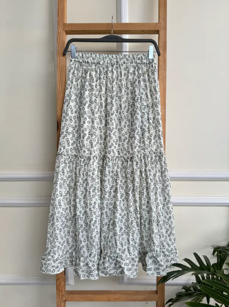 HB SS25-424 RUFFLE DOR SKIRT