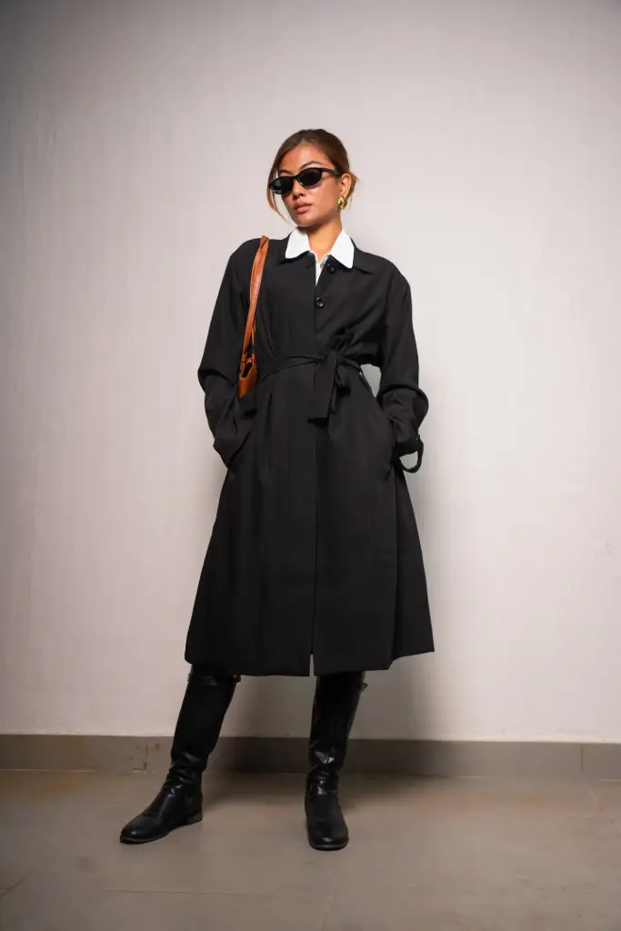 3.42120 BMKS AW25-04 LONG TRENCH COAT (BLUE, M)