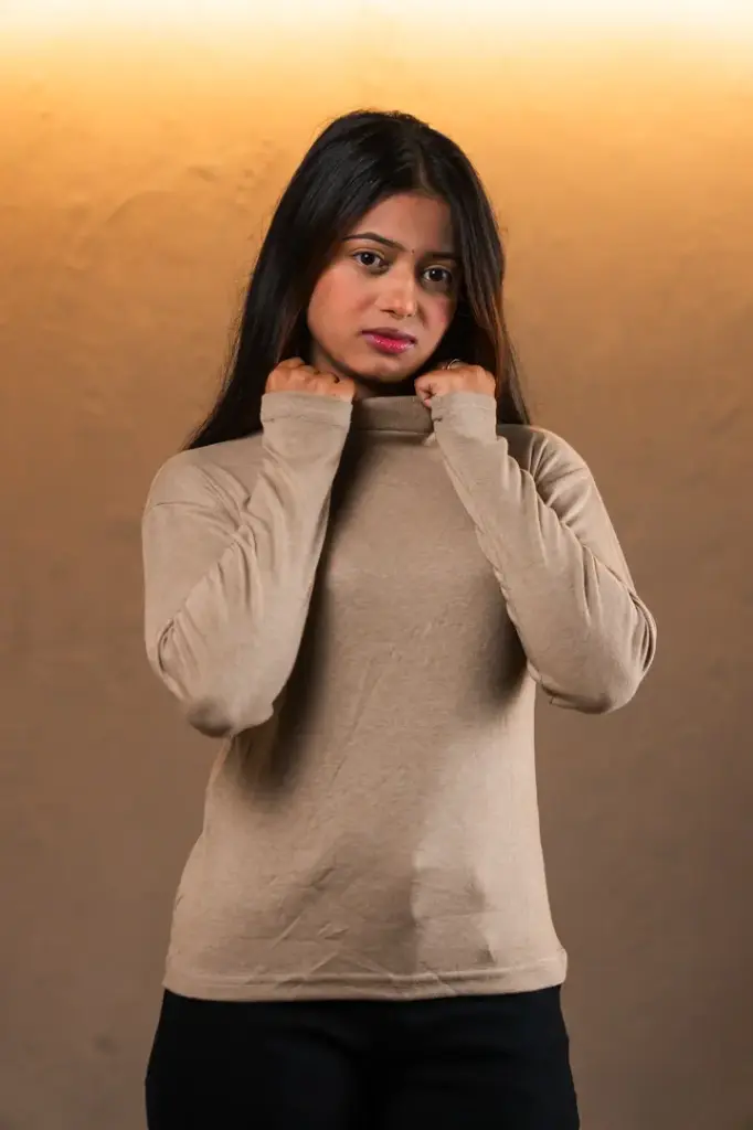HB SS25-383 FUZZ TURTLENECK TEE