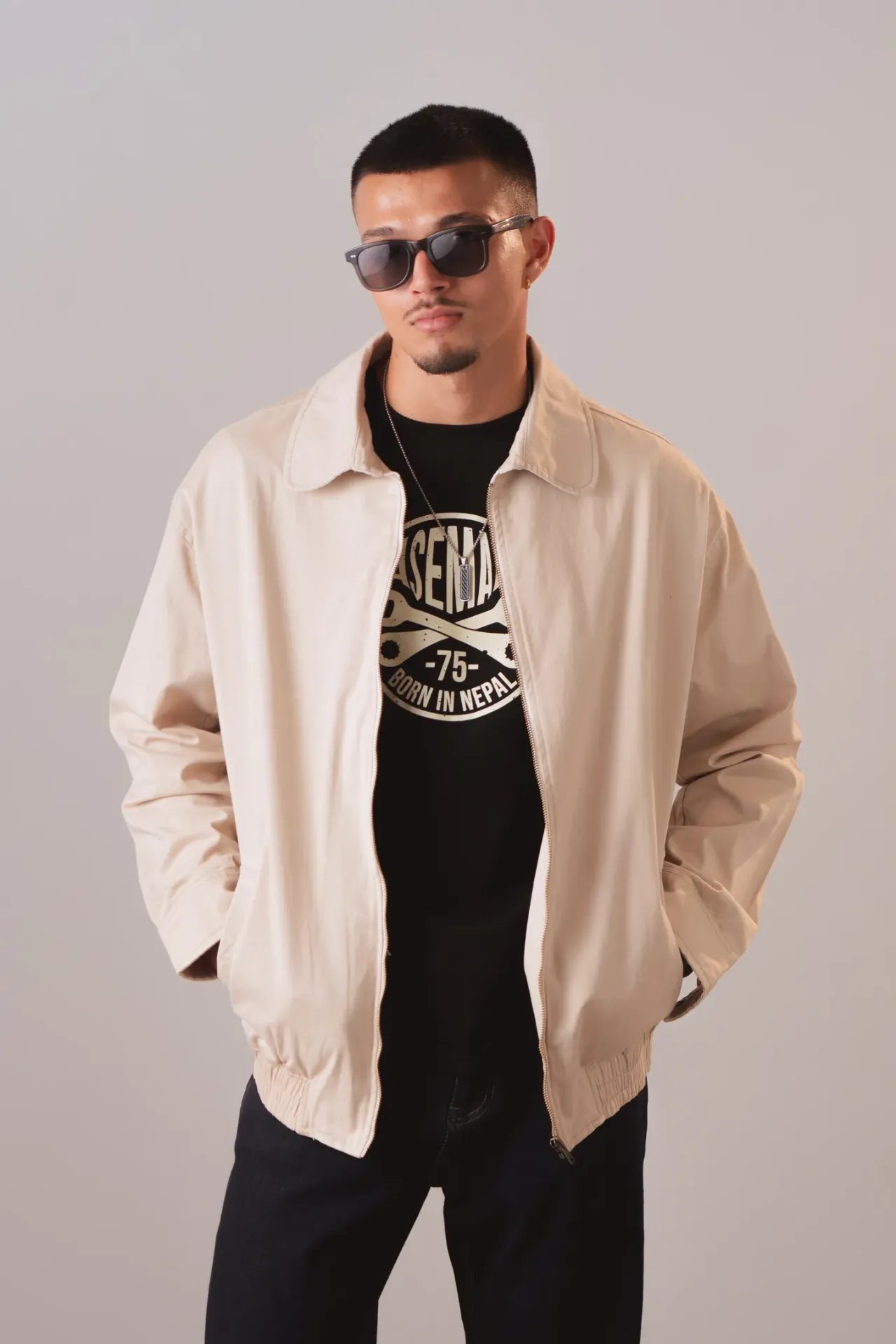 BMMH AW25-08 COLLARED BOMBER JACKET