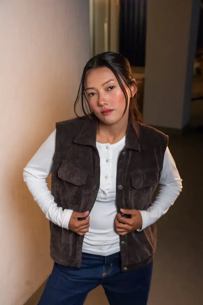 HB AW25-468 CORDUROY VEST JACKET