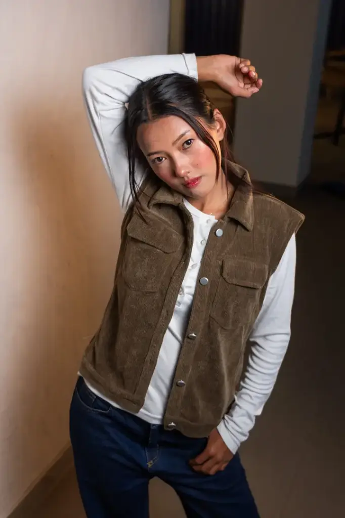 HB AW25-468 CORDUROY VEST JACKET