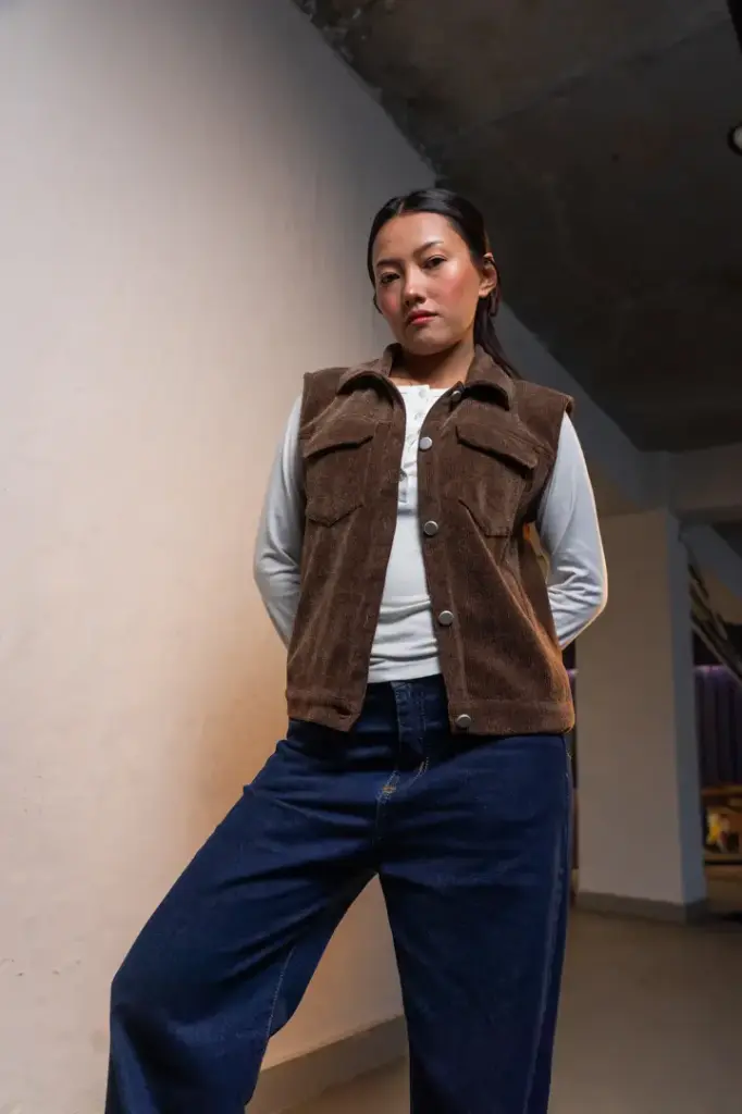 HB AW25-468 CORDUROY VEST JACKET