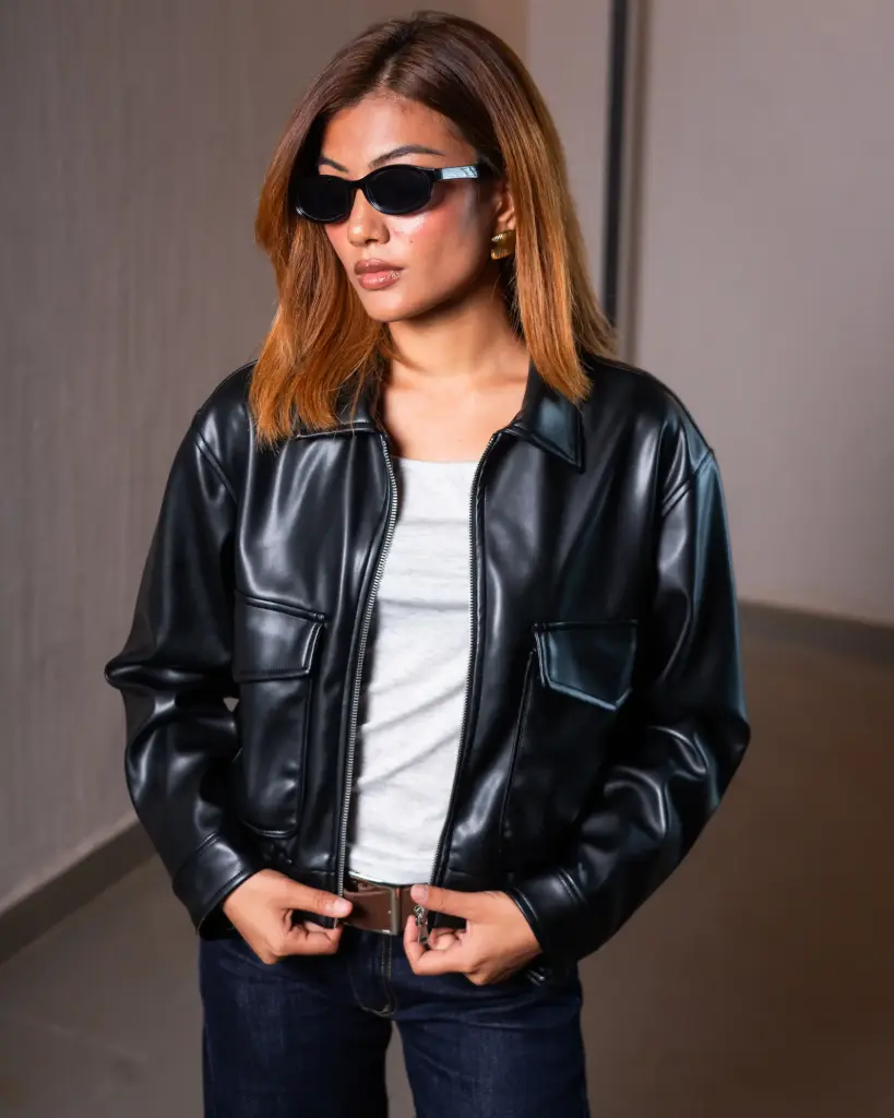 3.44986 BM-BL25-07 CLASSIC BOMBER JACKET (BLACK, M)