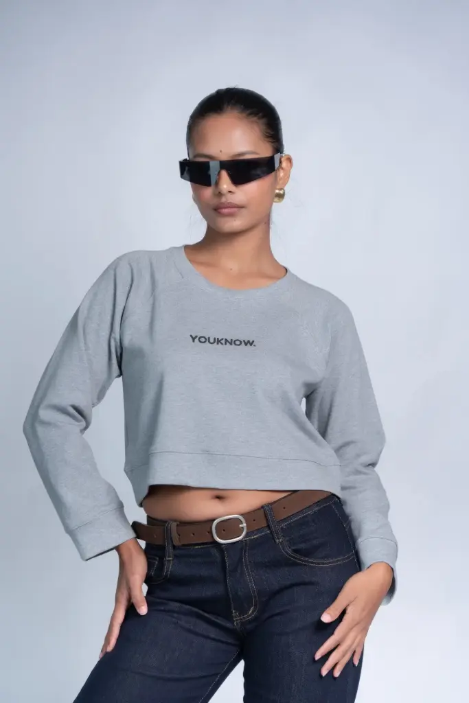 3.46272 HB SS25-429 CROP SWEATSHIRT (BLACK, M)