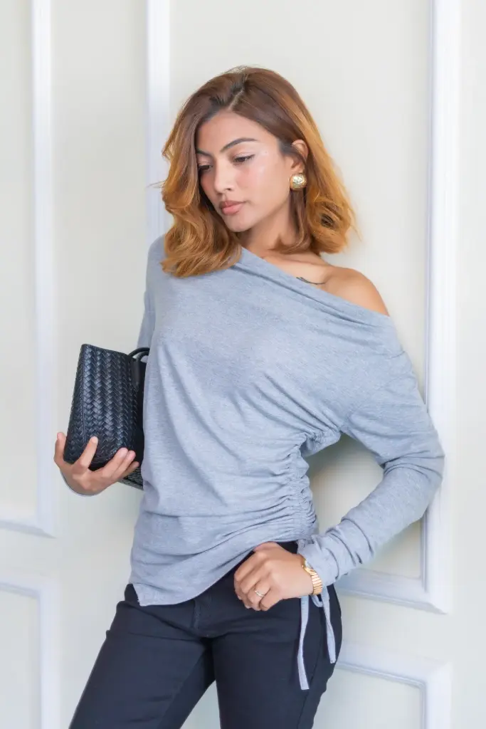 HB AW25-02 ASYMMETRIC RUCHED TOP