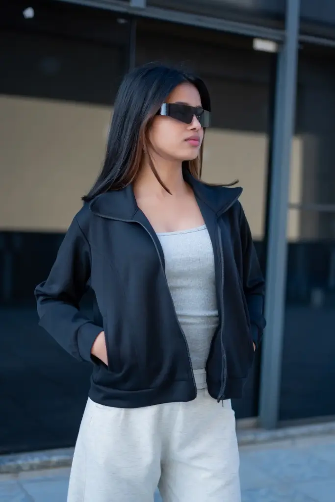 3.52716 HB AW25-51 FUNNEL ZIP-UP JACKET (BLACK, S)