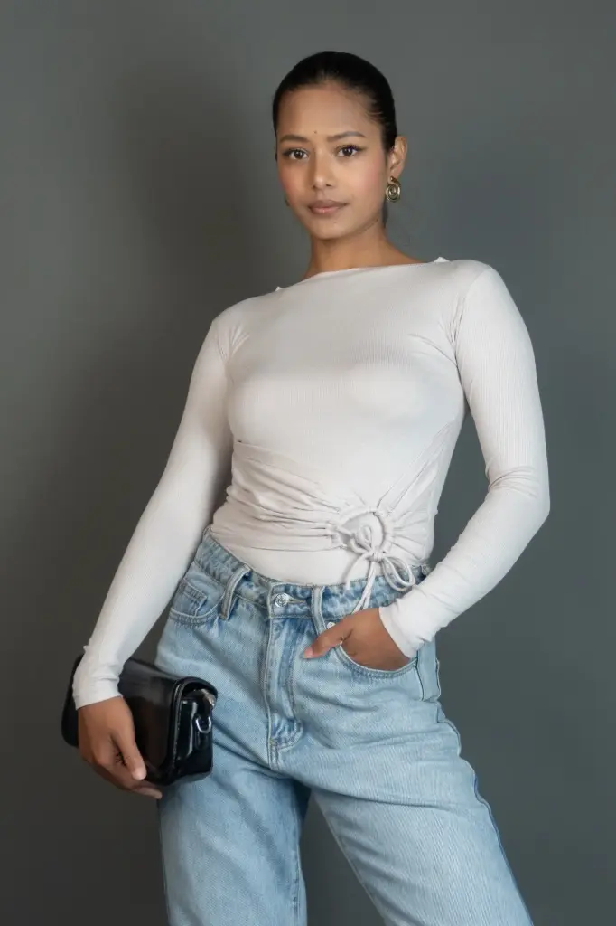 HB AW25-89 RUCHED DRAWSTRING TOP