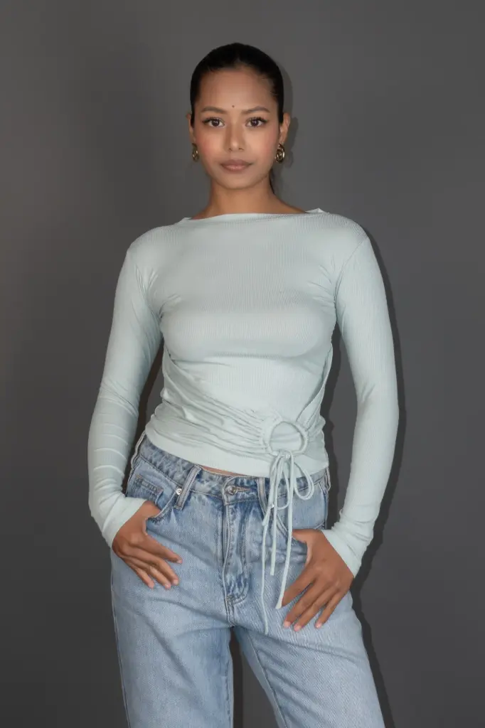 HB AW25-89 RUCHED DRAWSTRING TOP