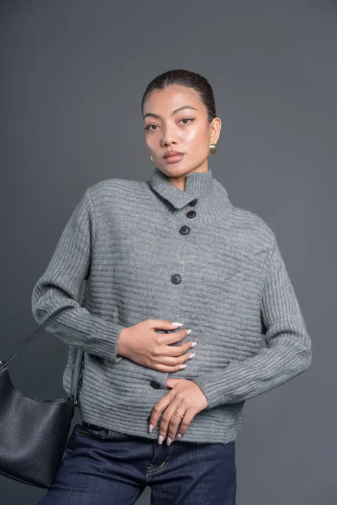 3.53147 6980 LADIES SWEATER (GREY)