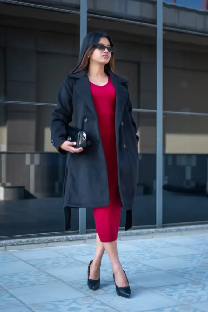 3.56172 HB AW25-80 TRENCH COAT (BLACK, M)