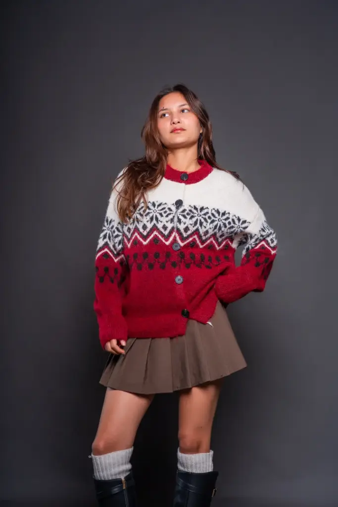 3.56877 K139 LADIES CARDIGAN (RED)
