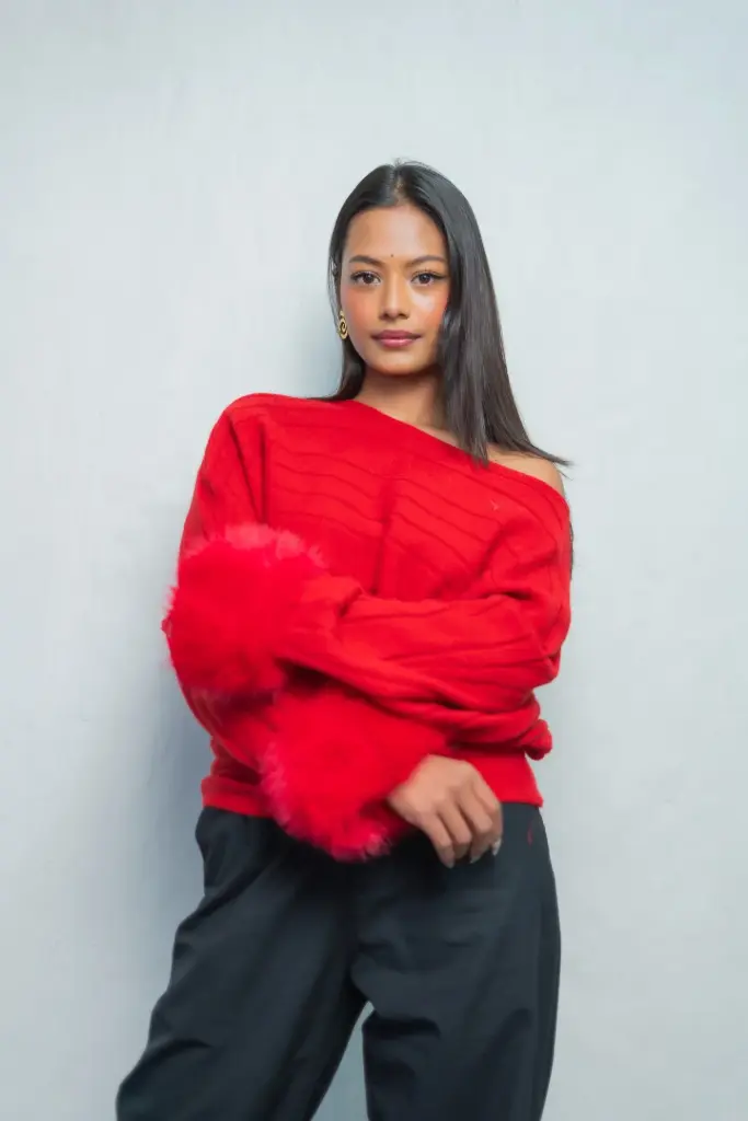 3.56891 2818 LADIES SWEATER (RED)