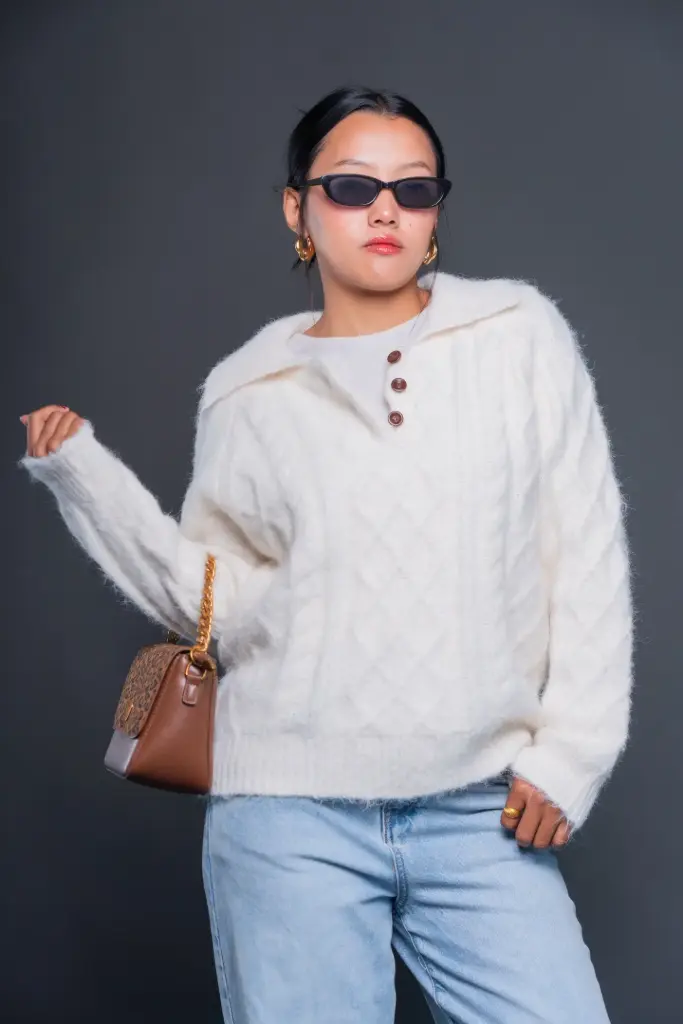 3.56977 2816 LADIES SWEATER (WHITE)
