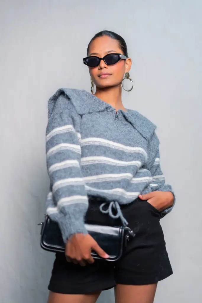 3.57518 6978 LADIES SWEATER (GREY)