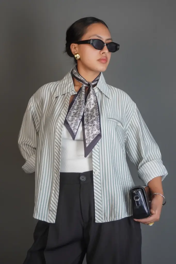 HB SS26-16 CROP STRIPE SHIRT