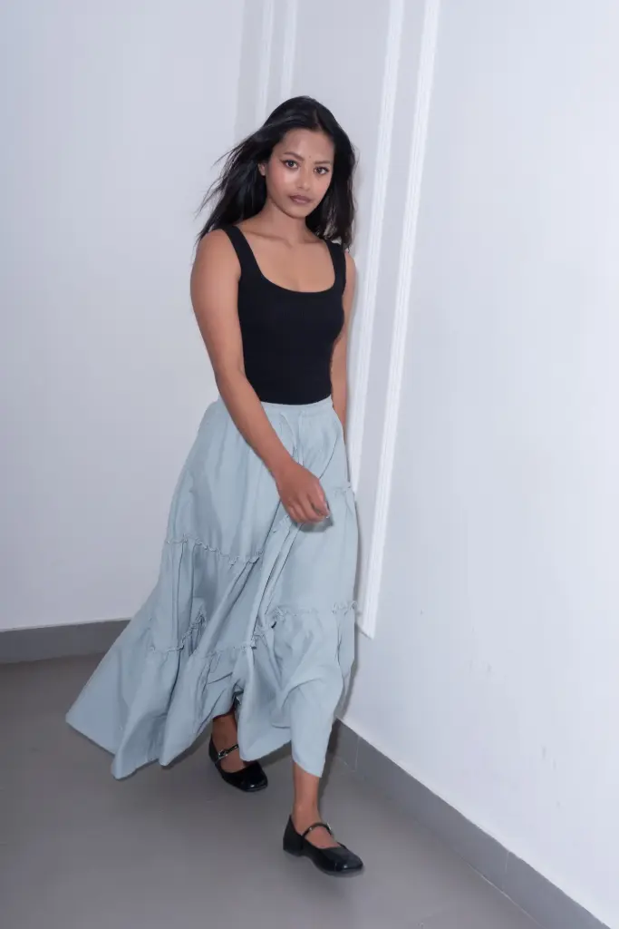 HB SS26-33 ASYMMETRIC MAXI SKIRT