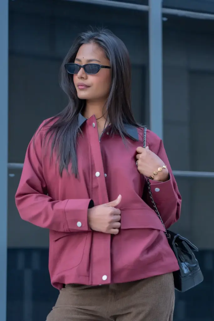 3.60115 HB SS26-14 SUMMER BARN JACKET (BURGUNDY, M)